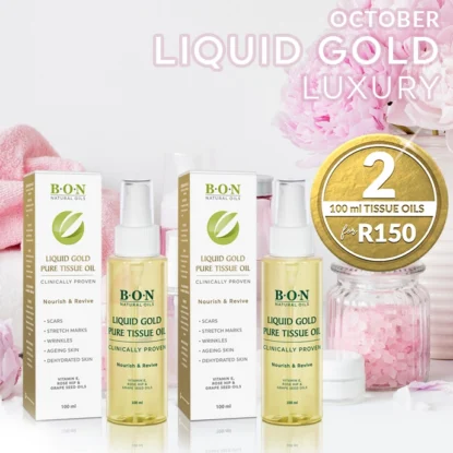 2x 100ml Liquid Gold Pure Tissue Oil for R150